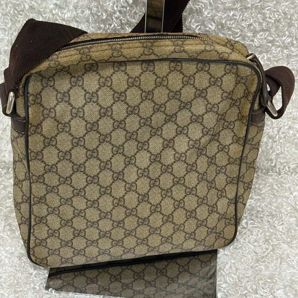 Gucci Brown Messenger Bag with GG Monogram